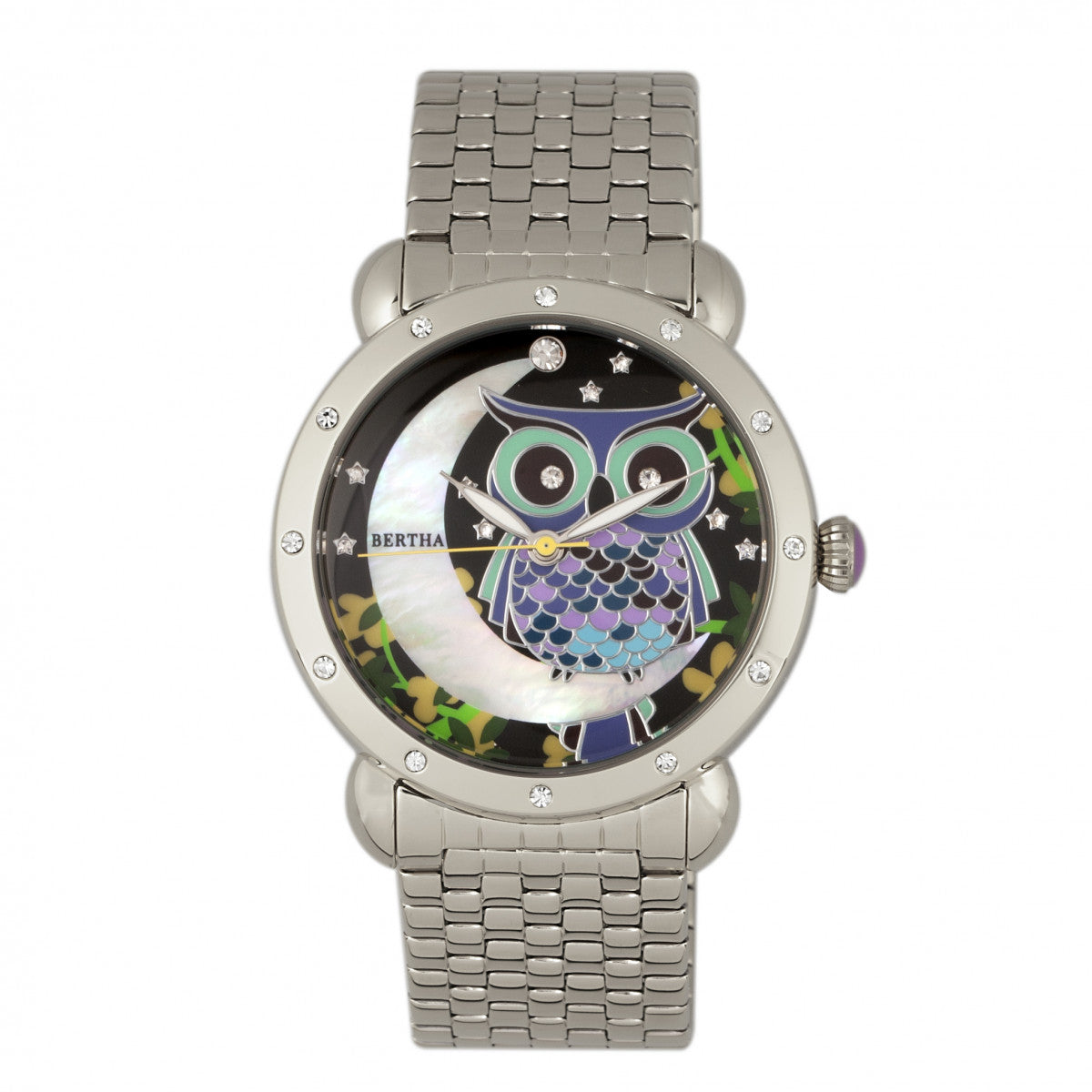 Bertha Ashley MOP Ladies Bracelet Watch - Silver