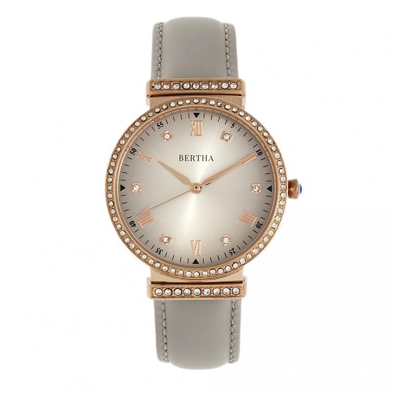 Bertha Allison Leather-Band Watch