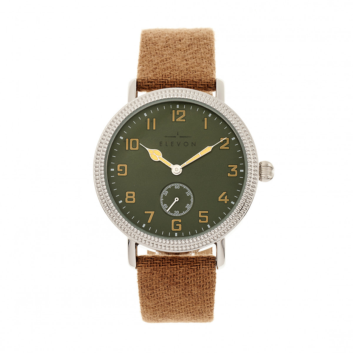 Elevon Northrop Wool-Overlaid Leather-Band Watch - Camel/Green