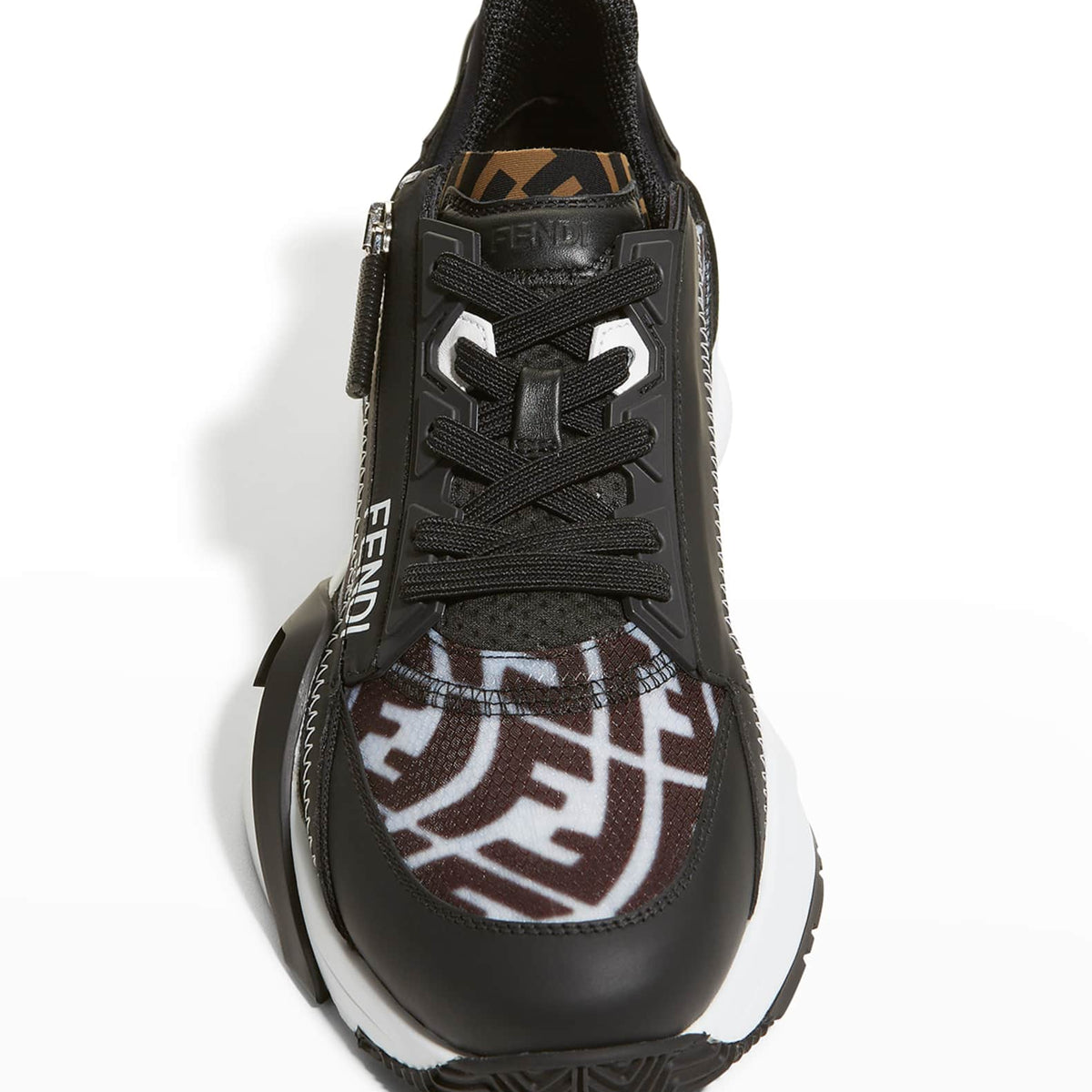 Fendi Flow FF Side-Zip Trainer Sneakers