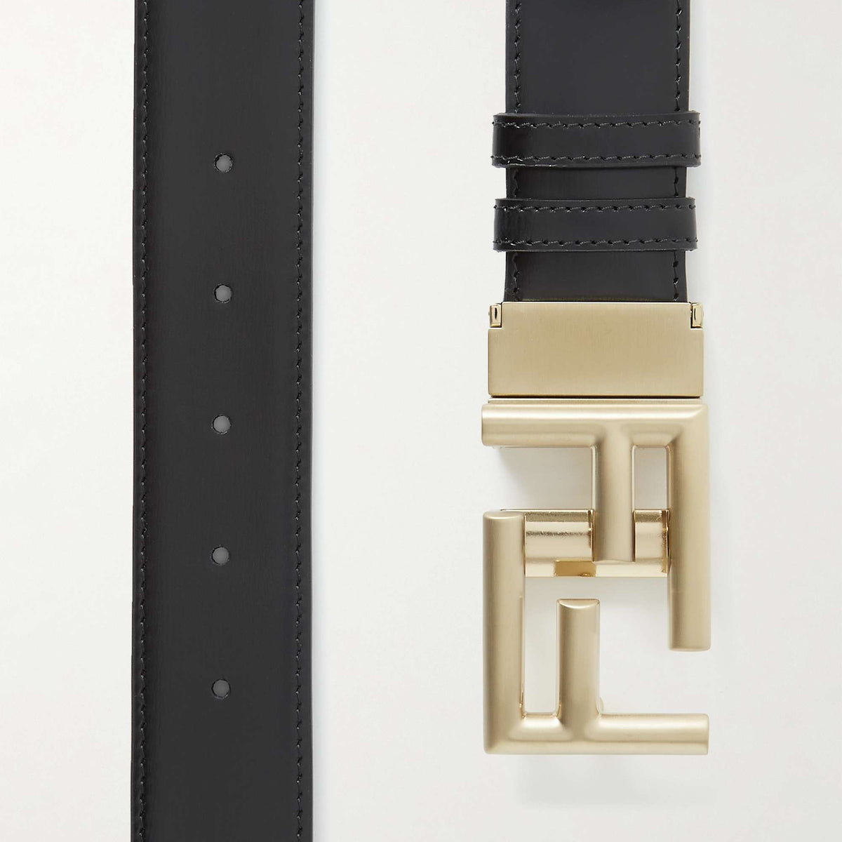 FENDI Logo-Embellished Reversible Leather Belt