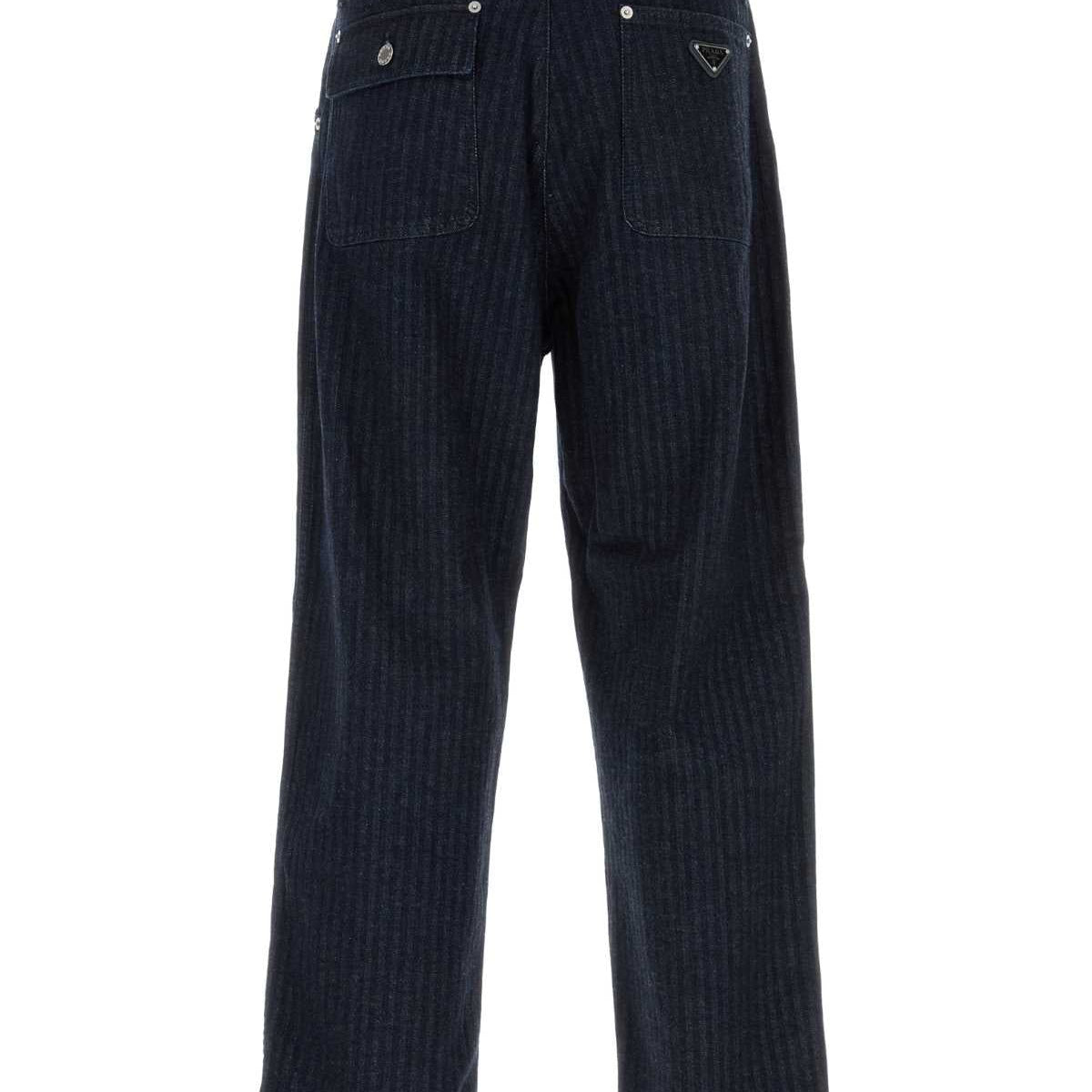 PRADA Embroidered Denim Jeans for Men