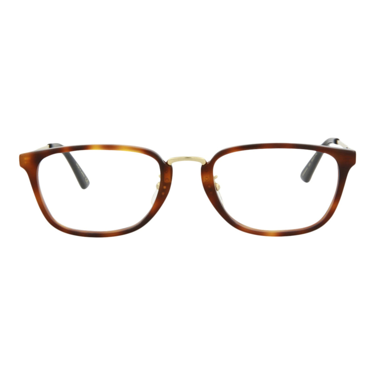 Gucci Mens Square/Rectangle Havana Gold Transparent Fashion Designer Eyewear