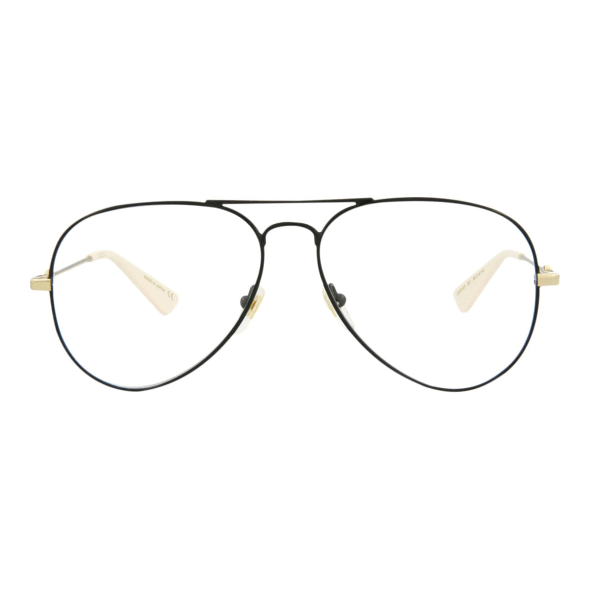 Gucci Mens Aviator Black Gold Transparent Fashion Designer Eyewear