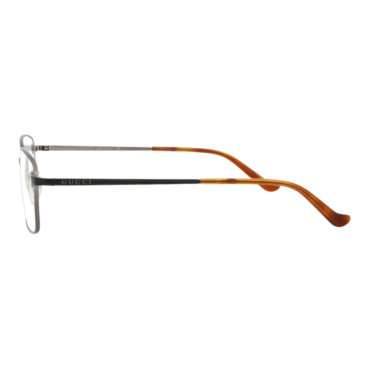 Gucci Mens Square/Rectangle Ruthenium Black Transparent Fashion Designer Eyewear