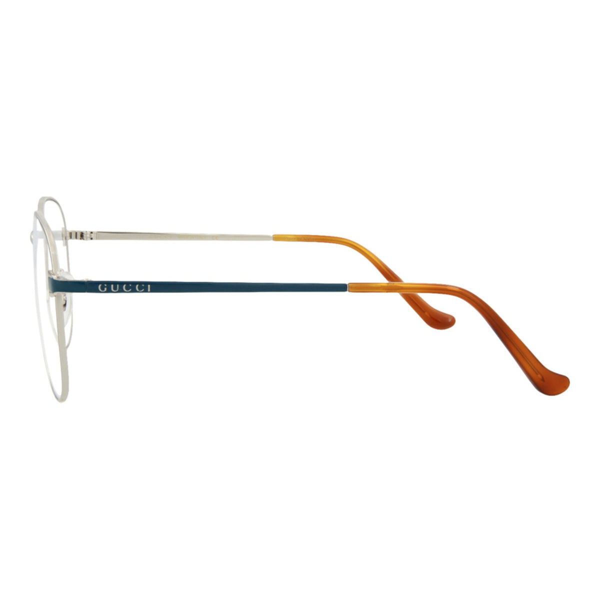 Gucci Mens Aviator Silver Green Transparent Fashion Designer Eyewear