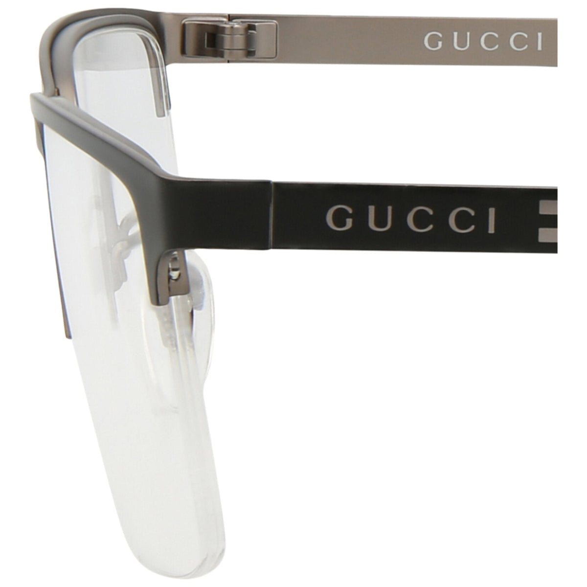 Gucci Mens Square/Rectangle Black Black Transparent Fashion Designer Eyewear