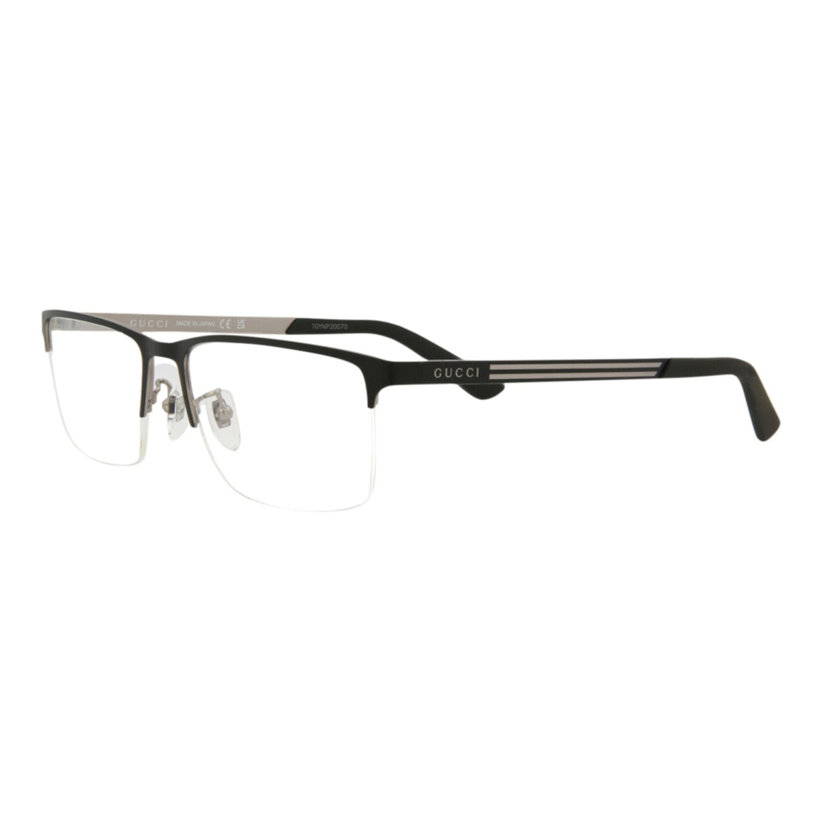 Gucci Mens Square/Rectangle Black Black Transparent Fashion Designer Eyewear