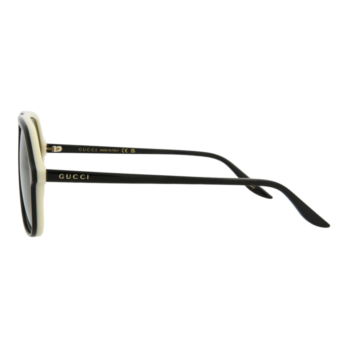 Gucci Mens Aviator Black Black Green Fashion Designer Eyewear