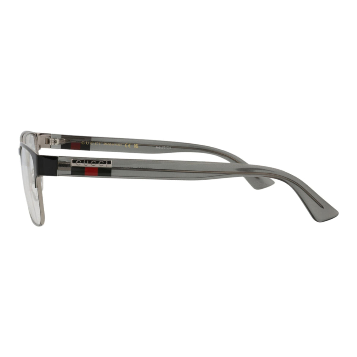 Gucci Mens Square/Rectangle Silver Grey Transparent Fashion Designer Eyewear