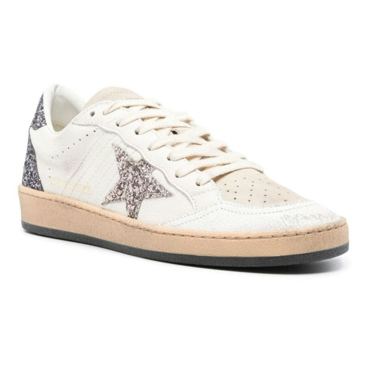 BALL STAR GLITTERED LEATHER SNEAKERS
