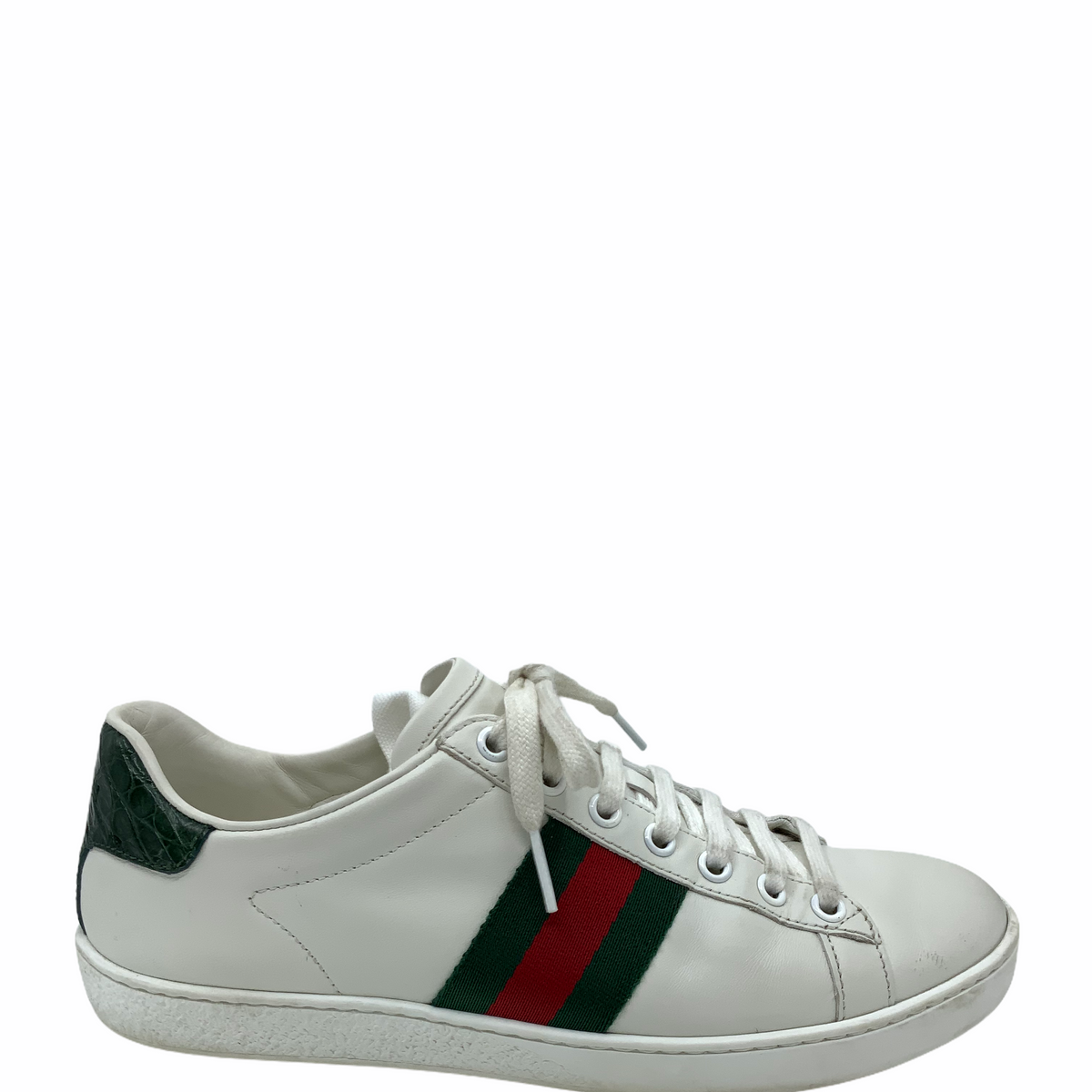 Gucci Ace Leather Web Sneaker Size 7