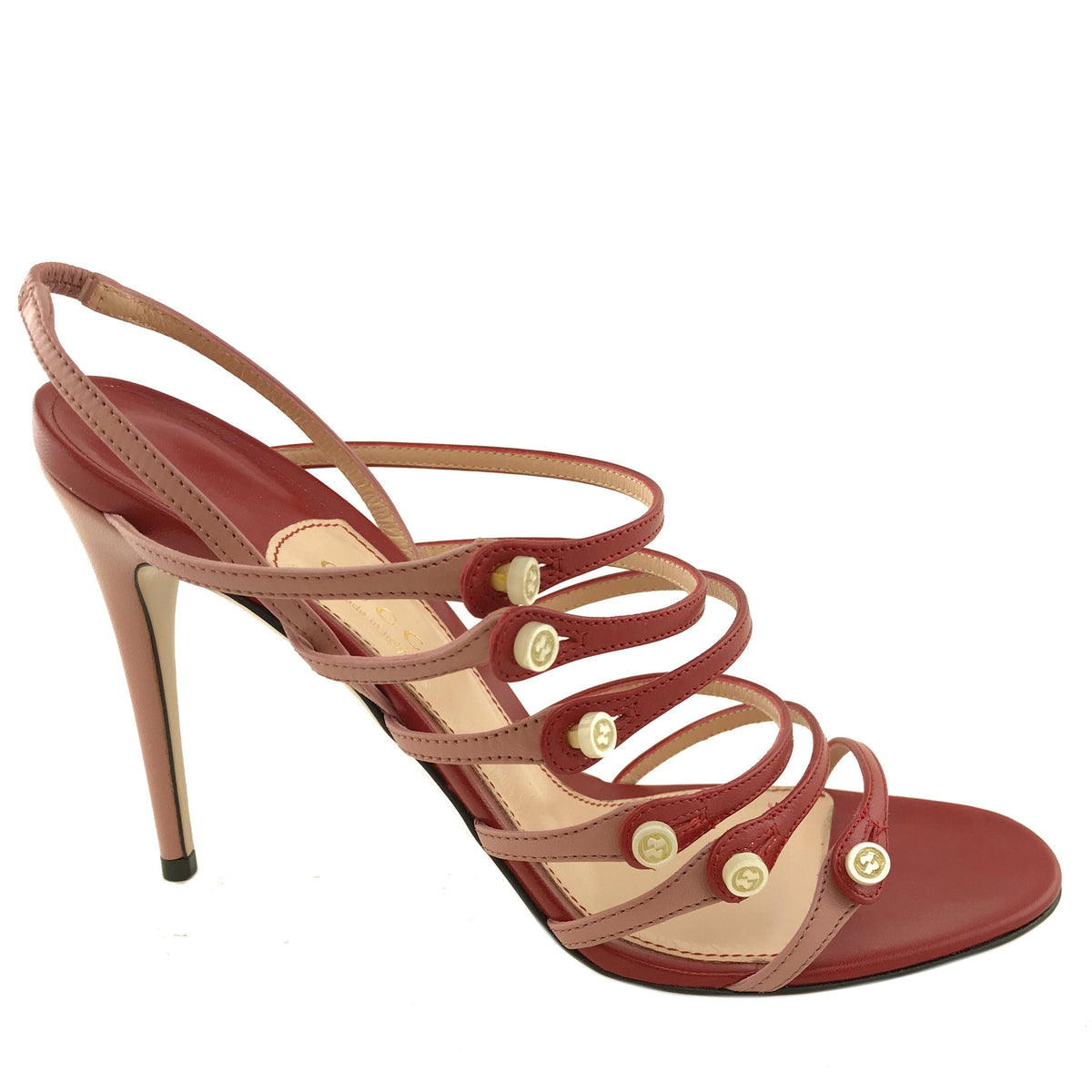 Gucci Aneta Strappy Leather Caged Sandal Size 8.5 NEW