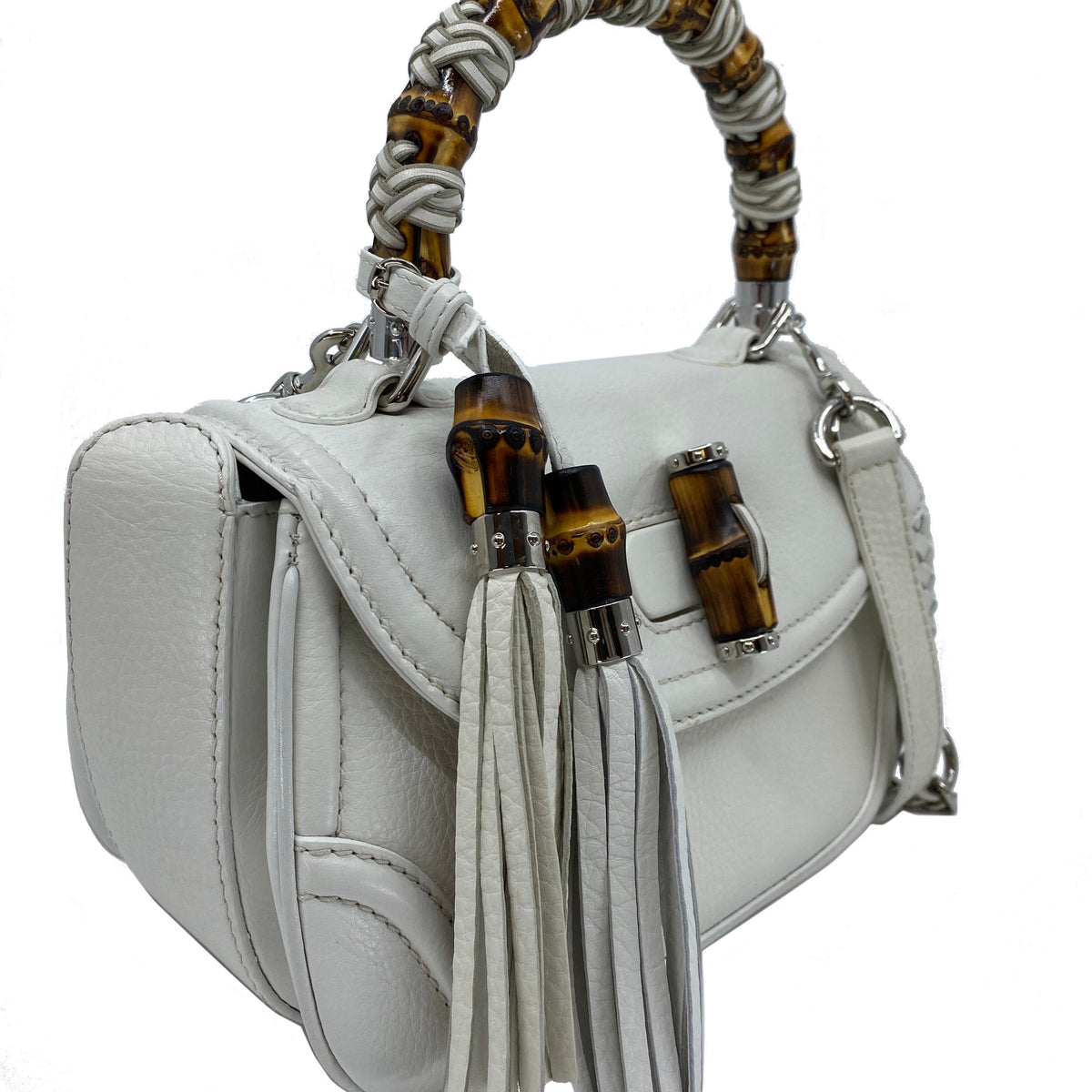 Gucci Bamboo Top Handle Medium Tassel Bag