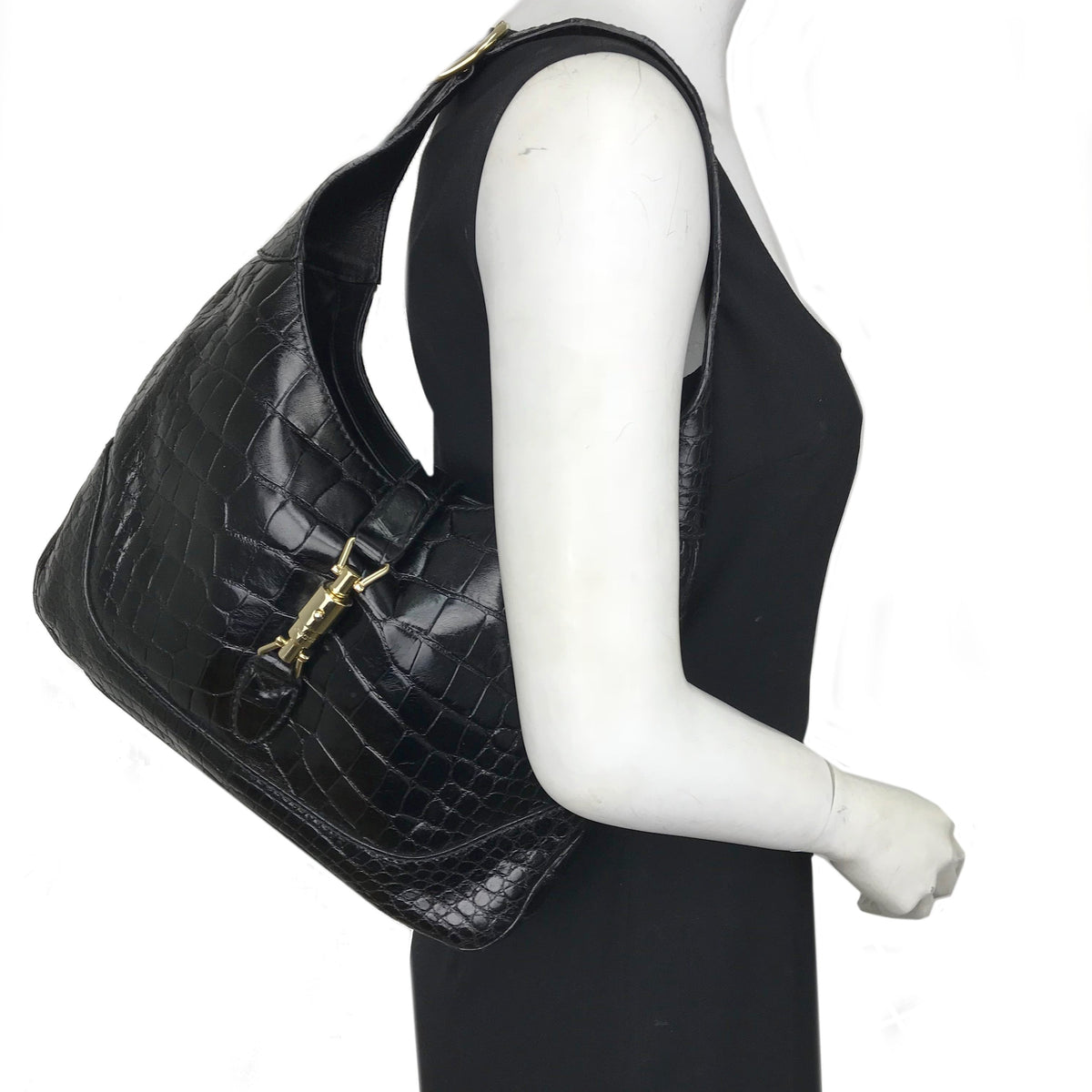 Gucci Crocodile Jackie O Hobo Bag
