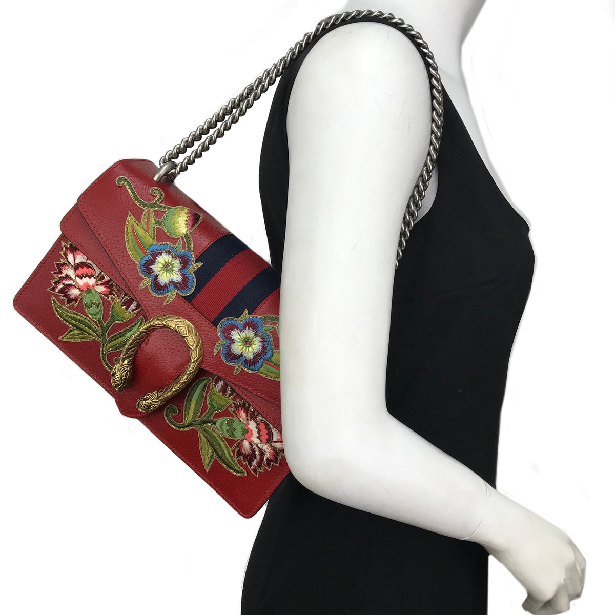 Gucci Dionysus Small Calfskin Floral Embroidered Shoulder Bag NEW
