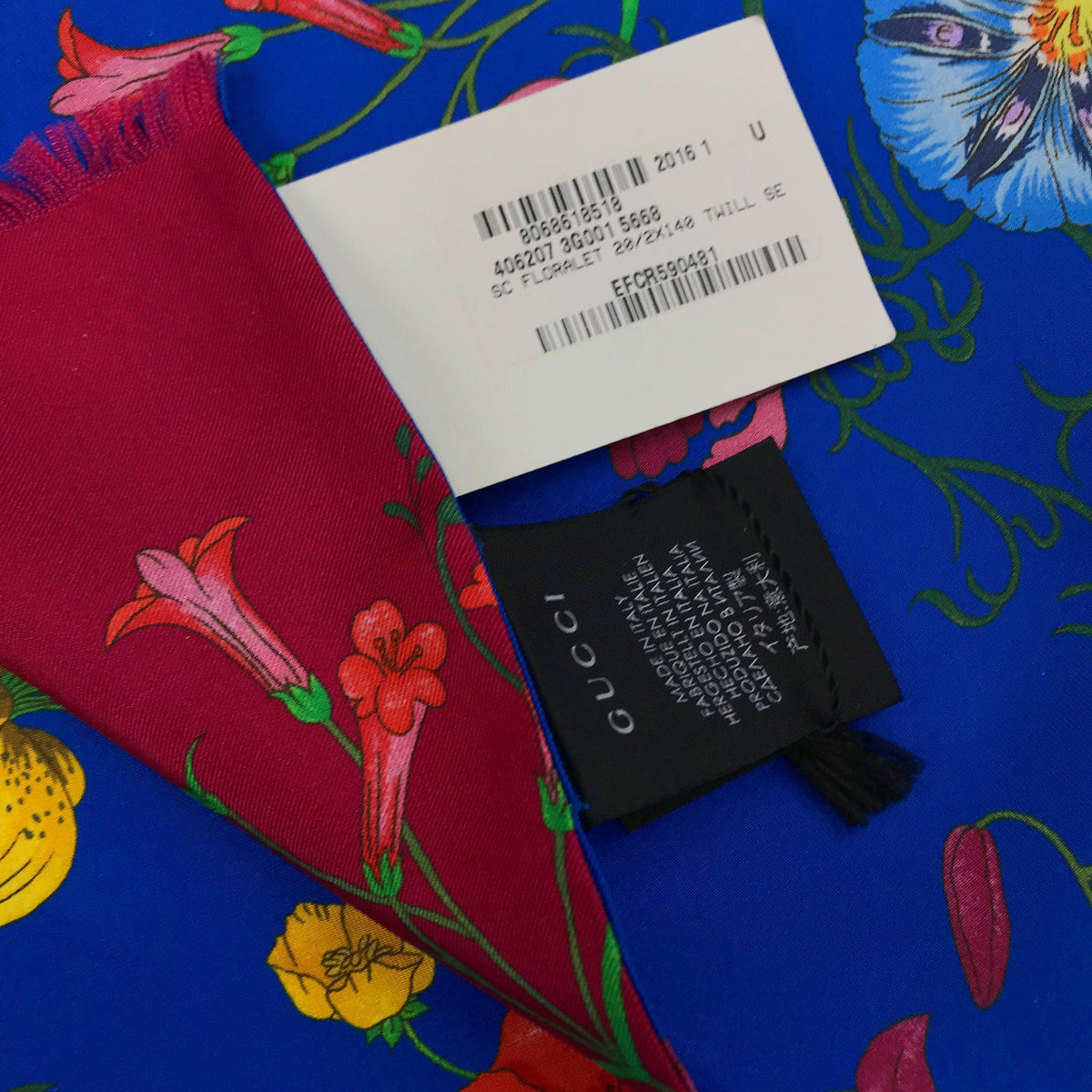 Gucci Flora Floral Reversible Silk Scarf
