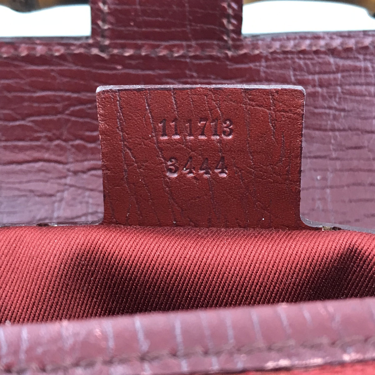 Gucci GG Canvas Leather Bamboo Bullet Bag