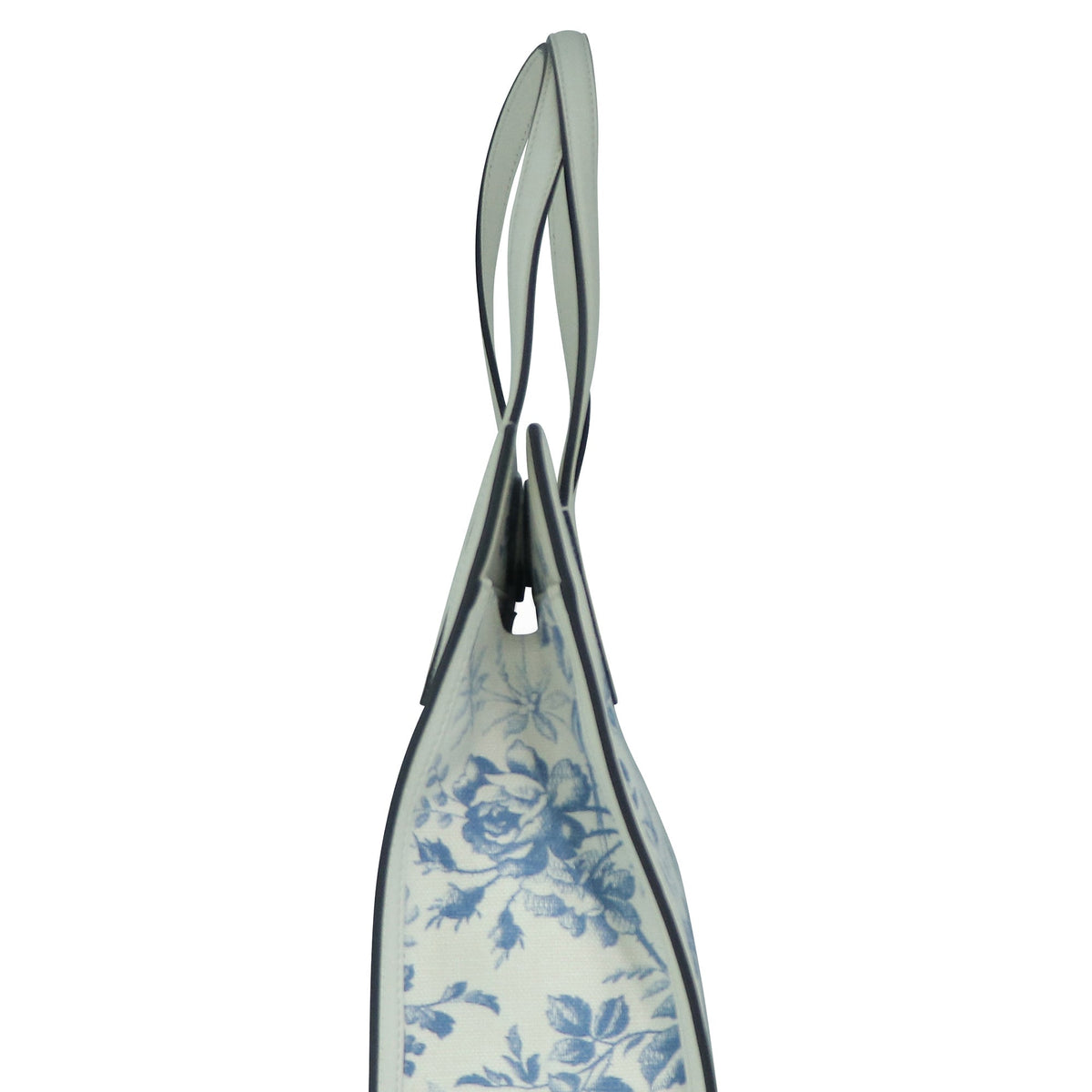GG Ribbon Herbarium Floral Print Tote White