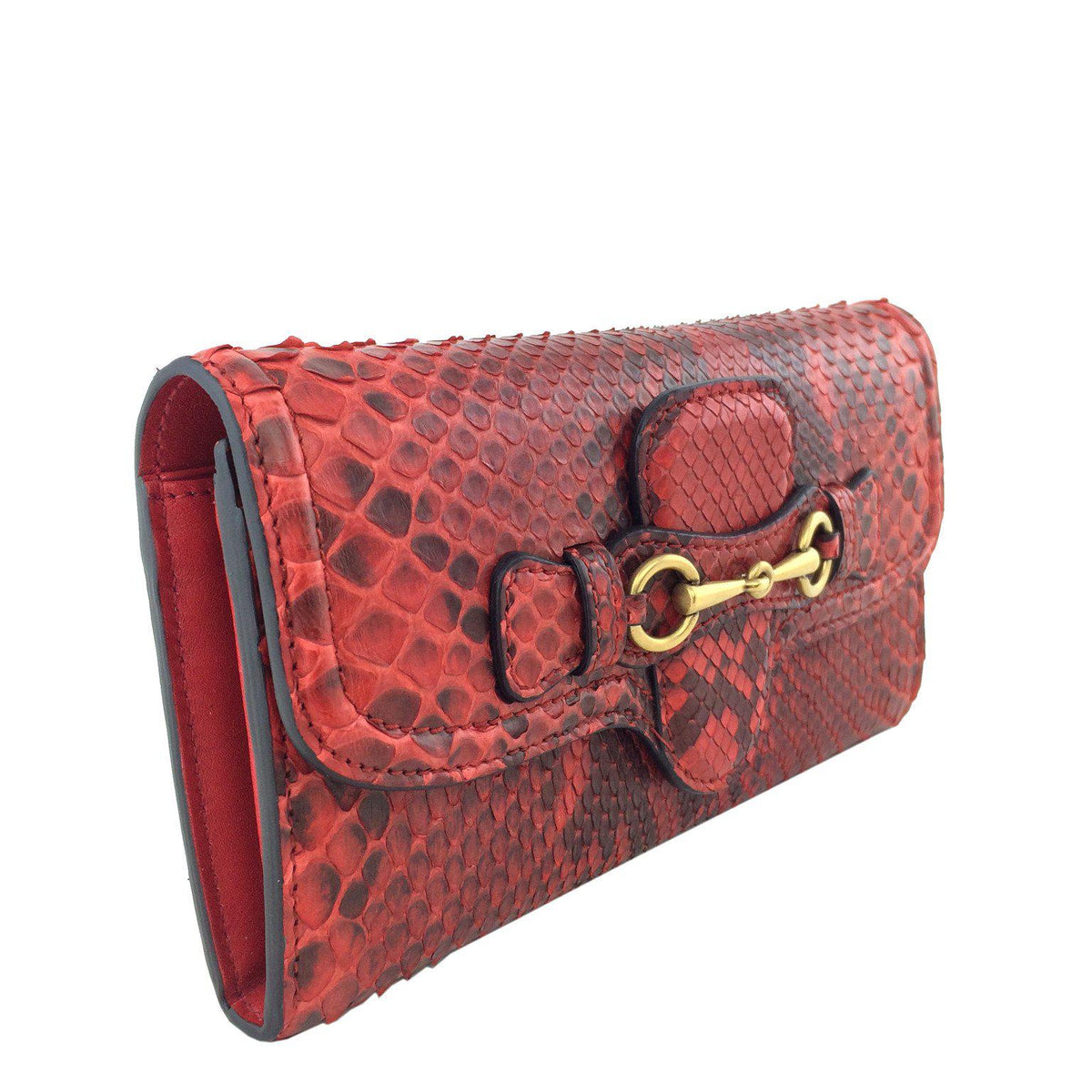 Gucci Lady Web Python Continental Wallet