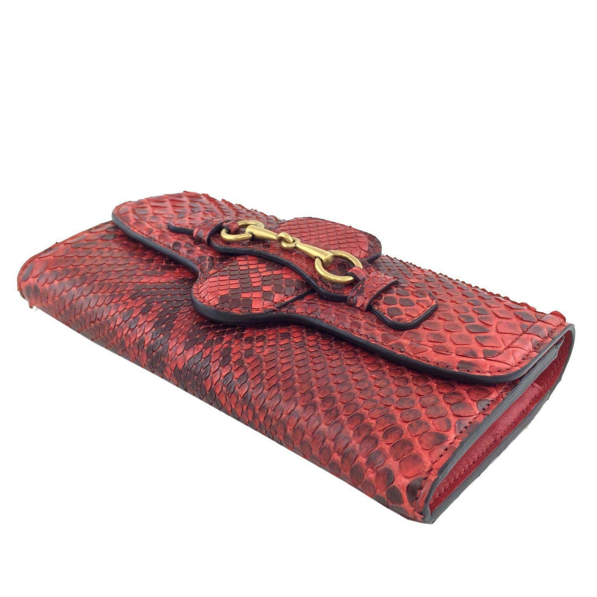 Gucci Lady Web Python Continental Wallet