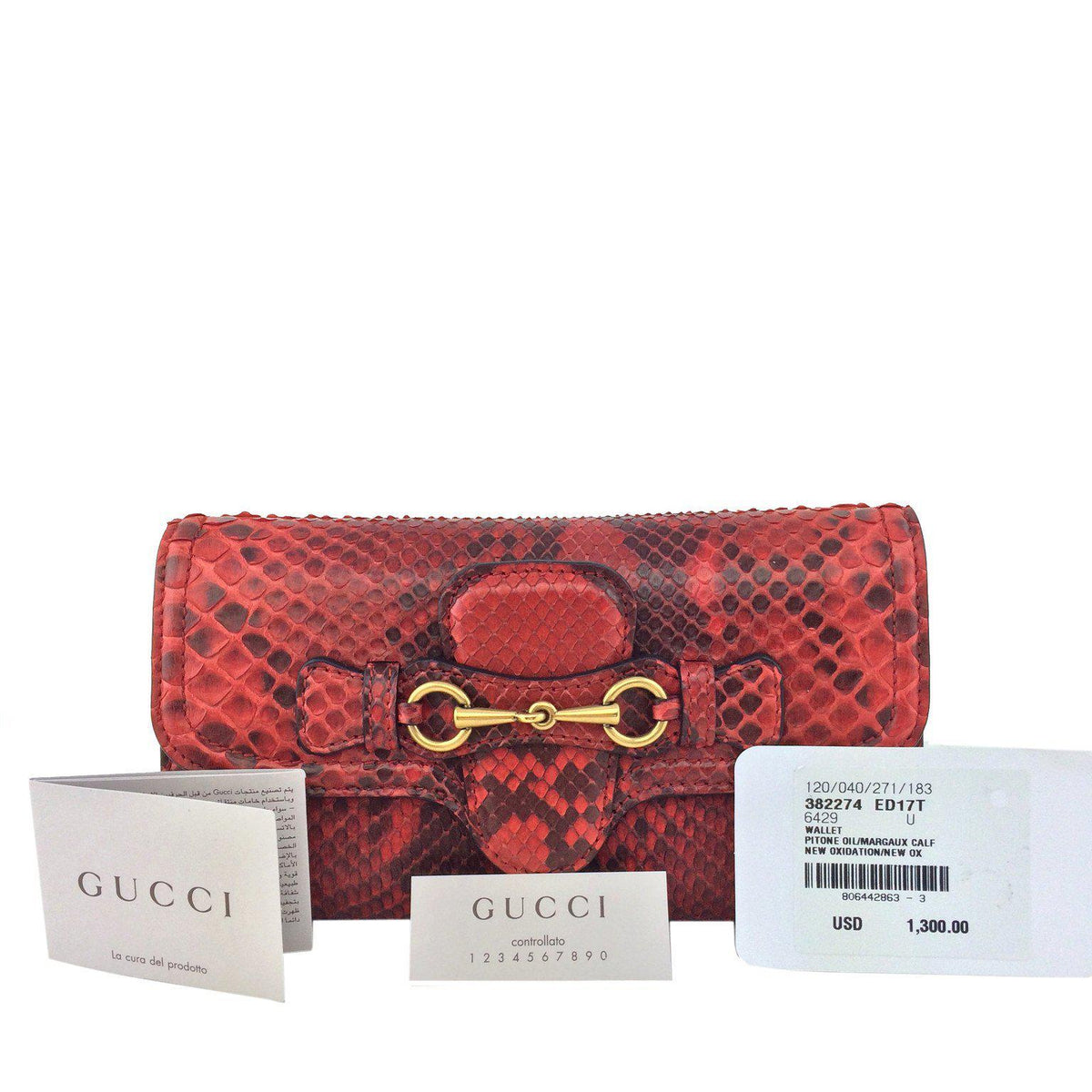 Gucci Lady Web Python Continental Wallet