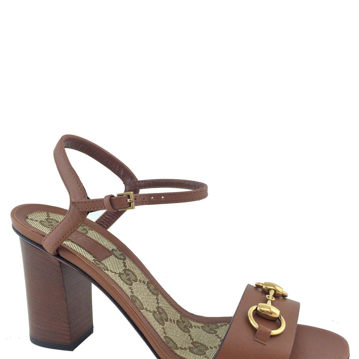 Gucci Leather Horsebit Detail Sandals Size 7.5