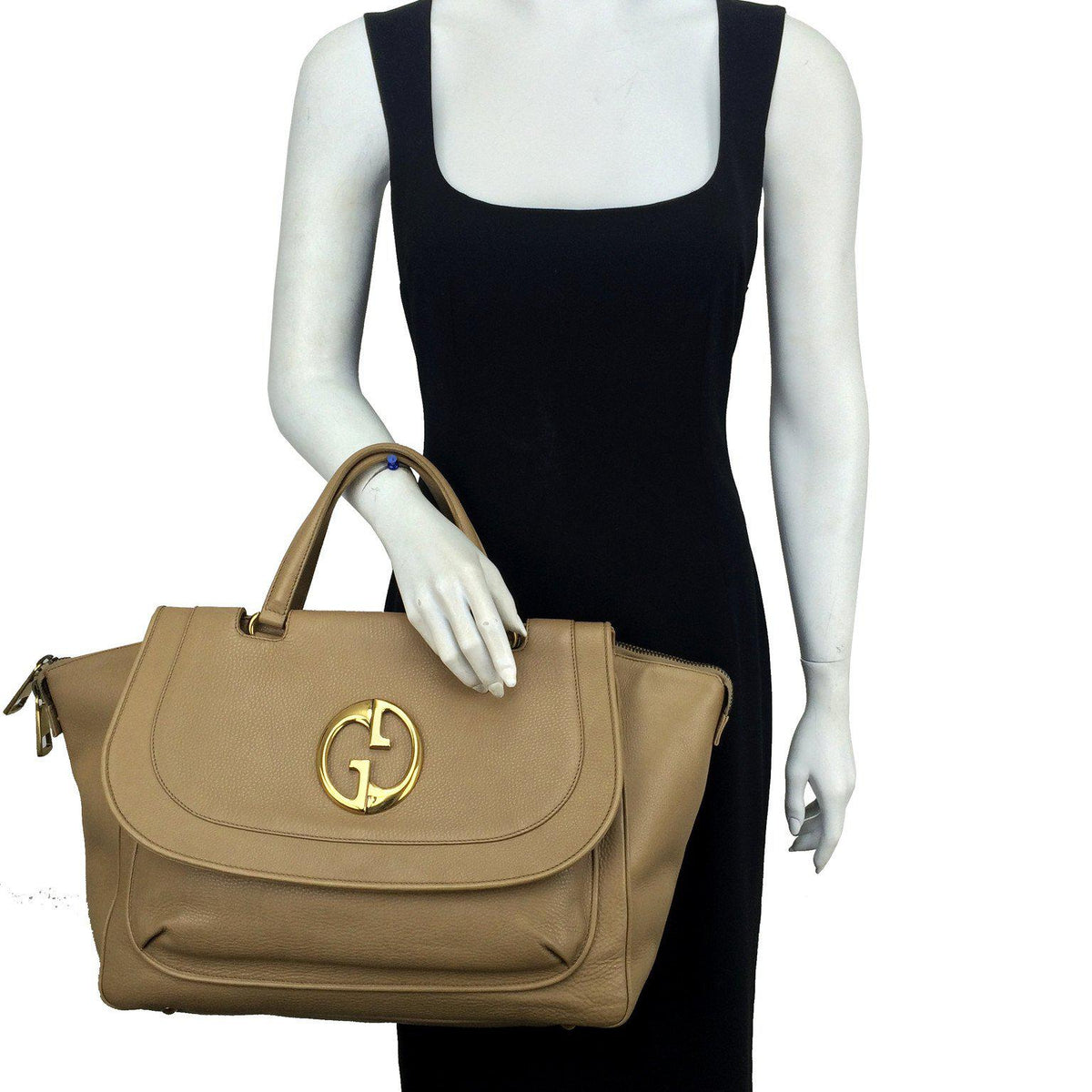 Gucci Leather Large GG Satchel Flap Bag