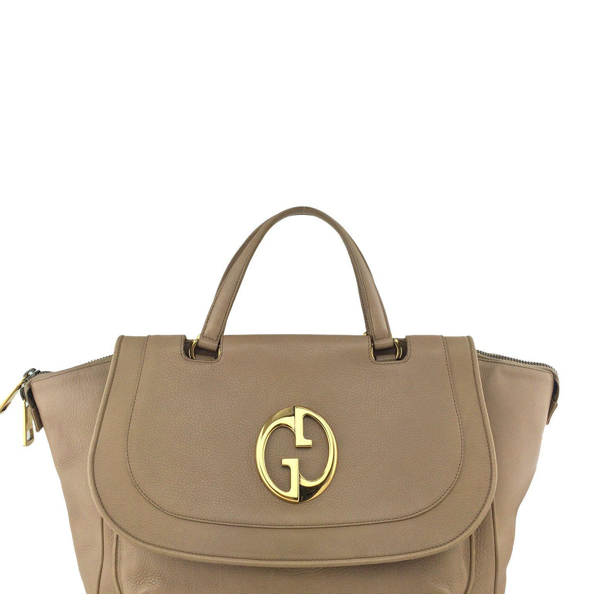 Gucci Leather Large GG Satchel Flap Bag
