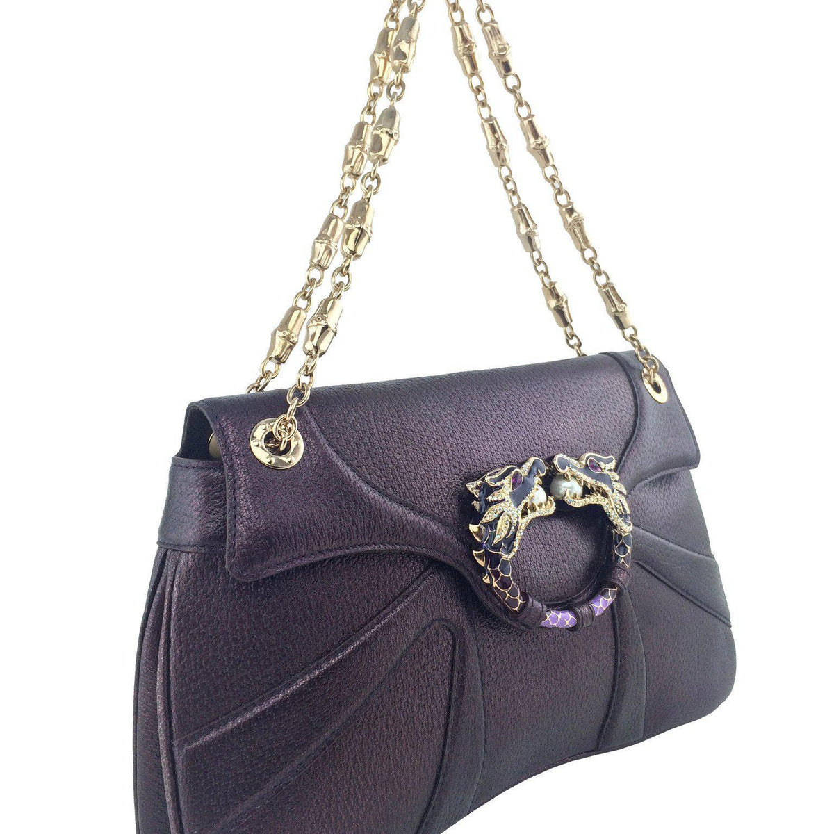 Gucci Limited Edition Tom Ford Leather Jeweled Dragon Bag