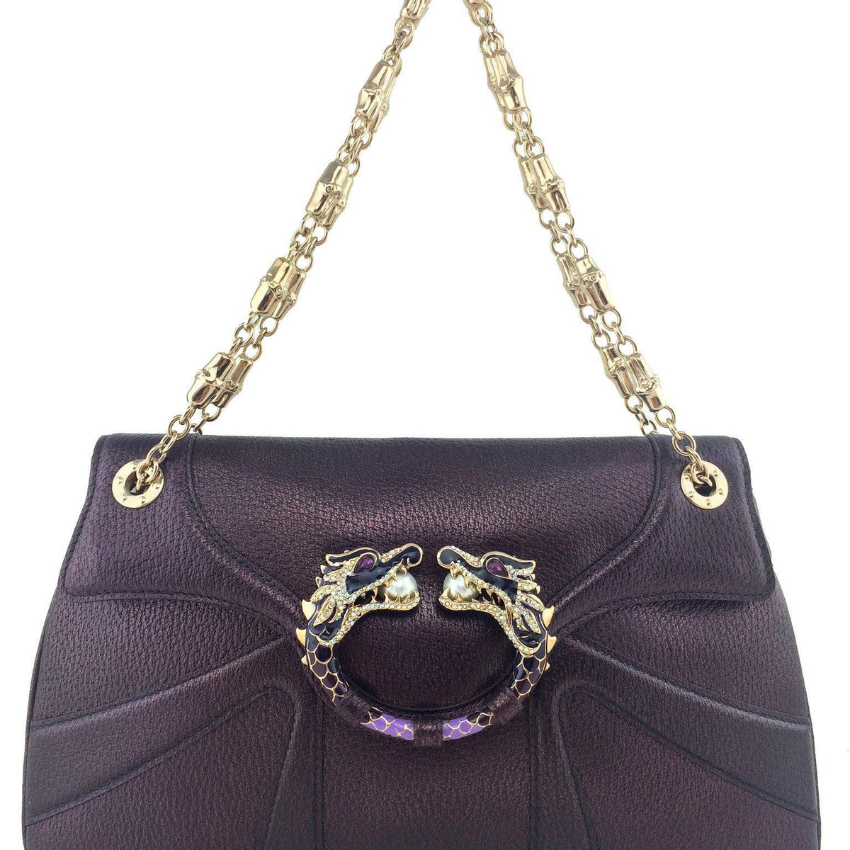 Gucci Limited Edition Tom Ford Leather Jeweled Dragon Bag