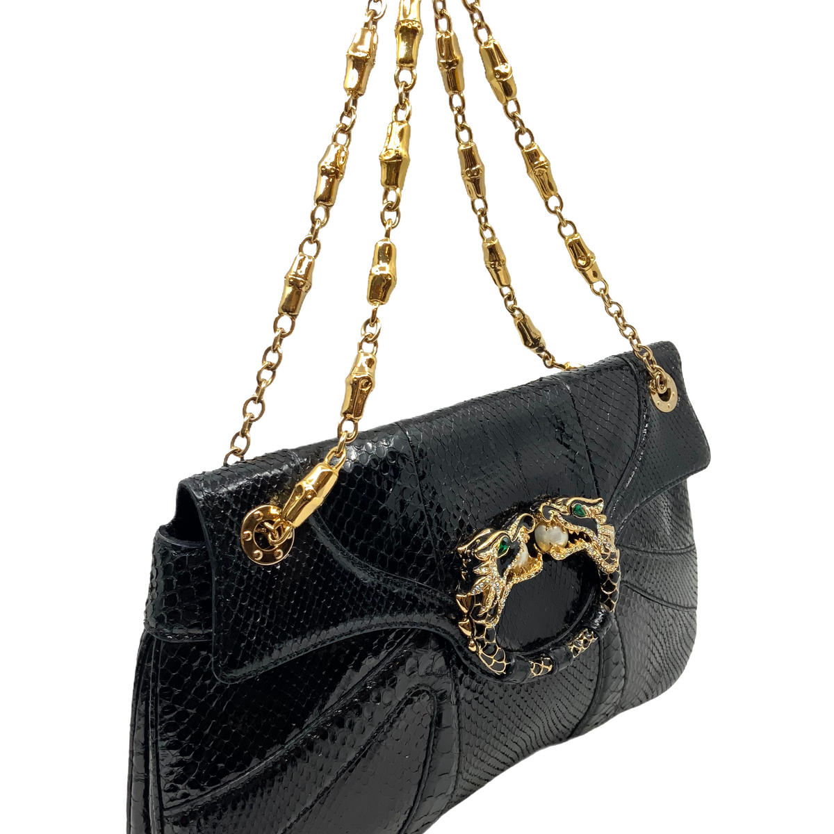 Gucci Limited Edition Tom Ford Snakeskin Jeweled Dragon Bag