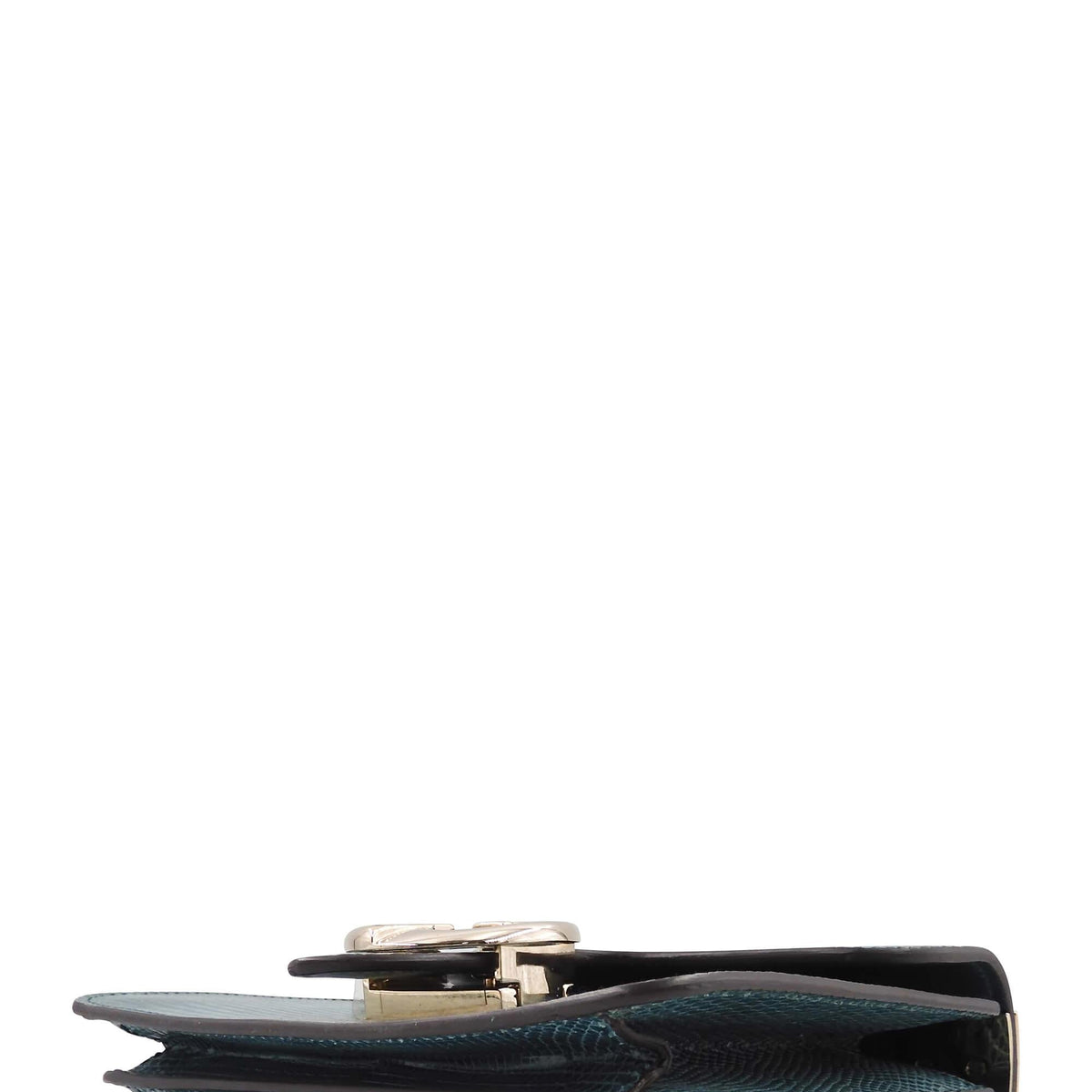 Lizard 1973 Small Top Handle Flap Bag Turquoise