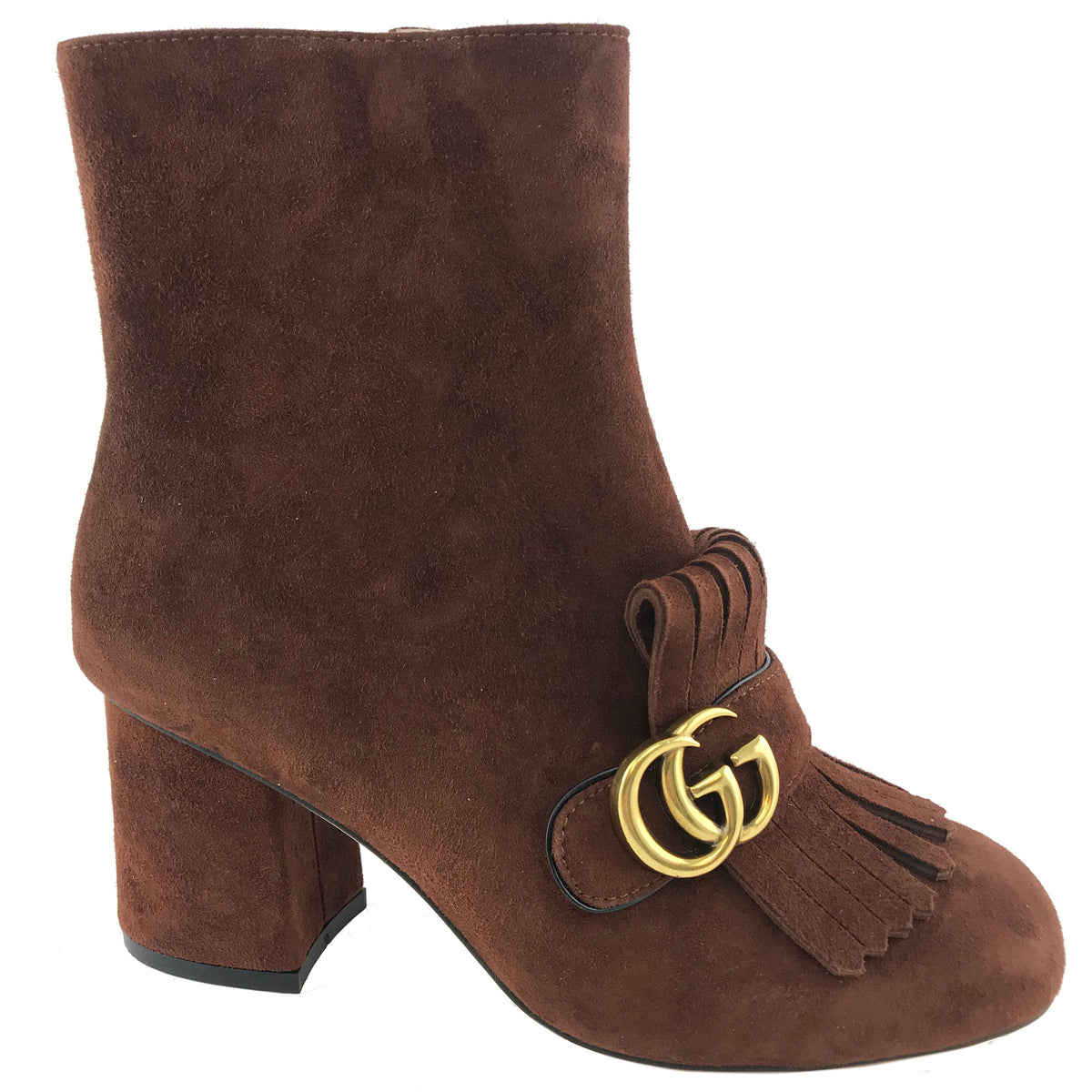 Gucci Marmont GG Suede Block-Heel Ankle Boots Size 9