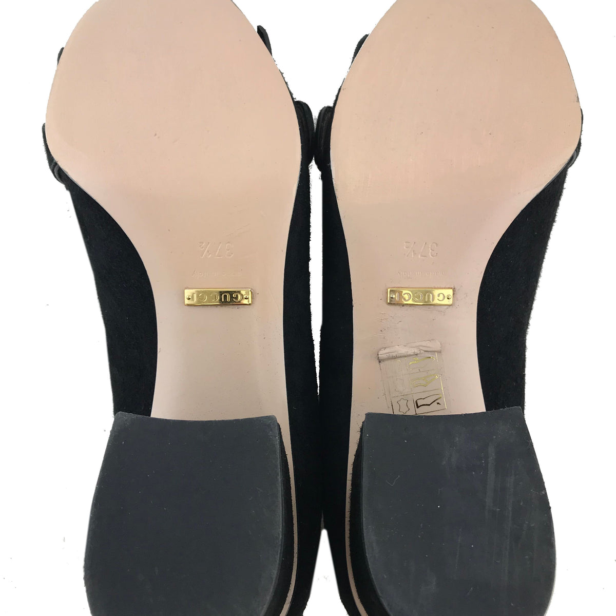 Gucci Marmont GG Suede Block-Heel Pump Size 7.5