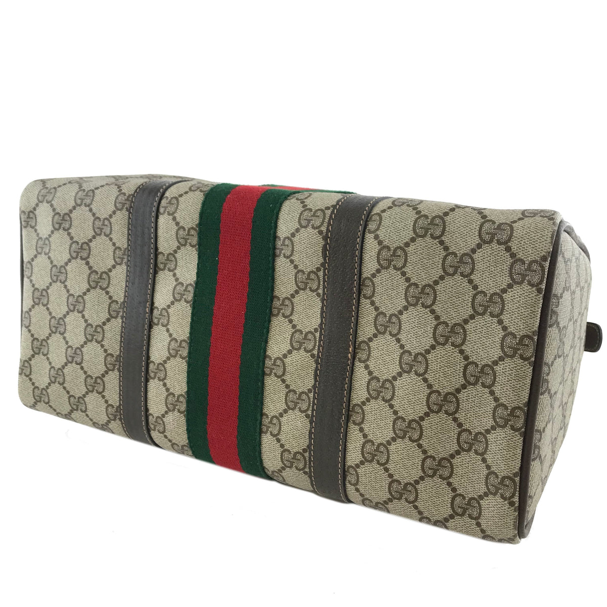 Gucci Monogram Boston Web Medium Satchel Bag