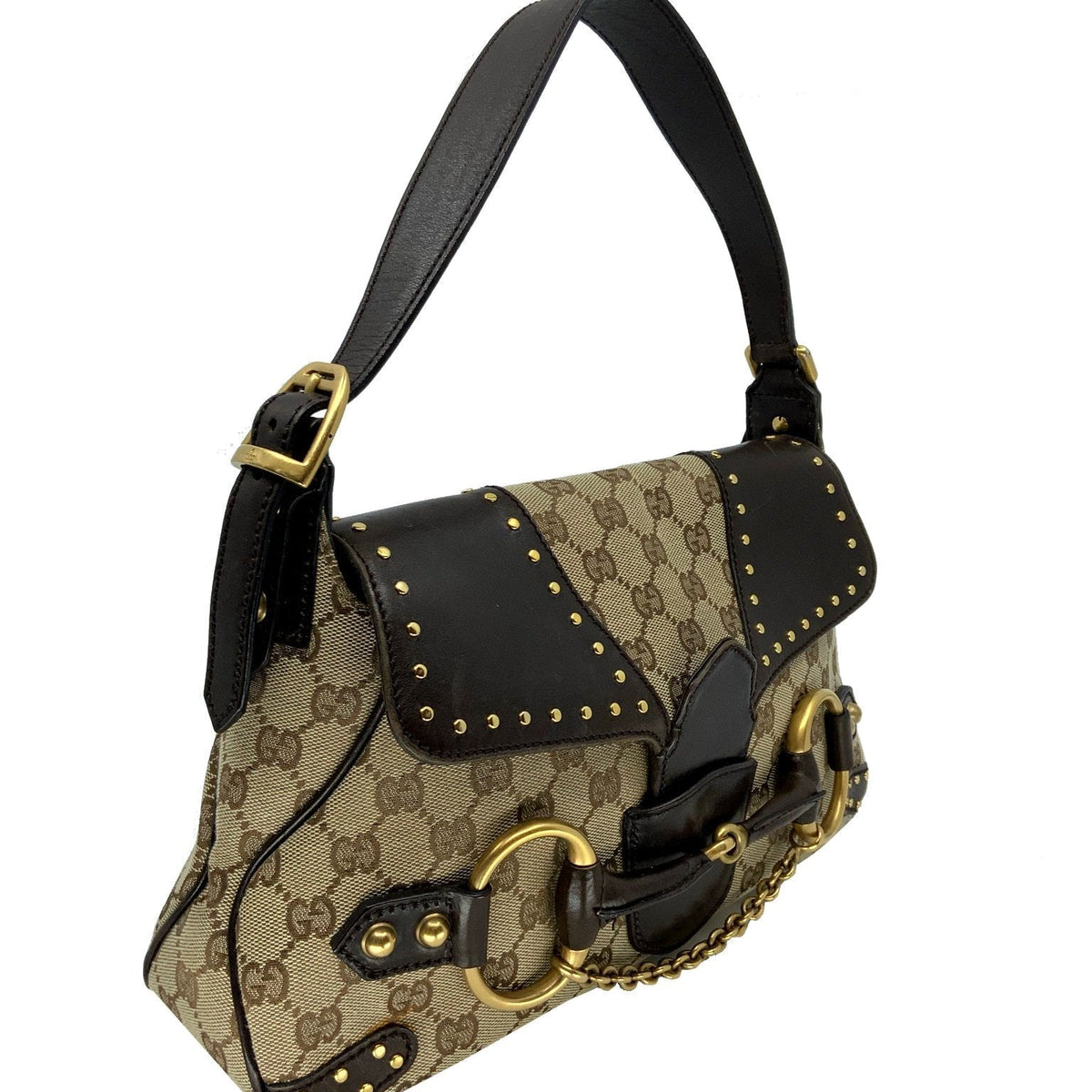 Gucci Monogram Horsebit Flap Bag