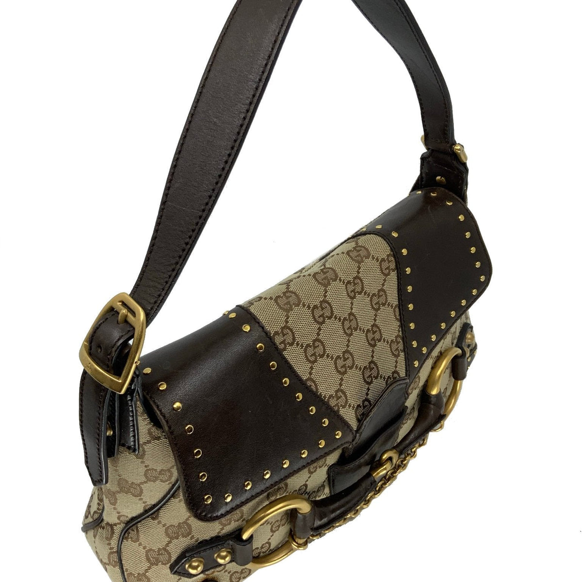 Gucci Monogram Horsebit Flap Bag