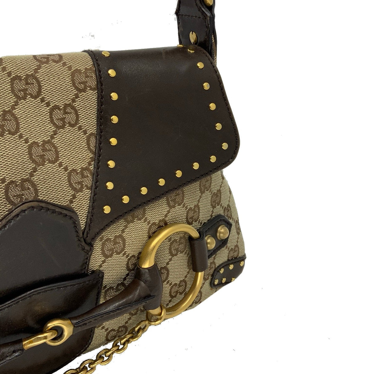 Gucci Monogram Horsebit Flap Bag