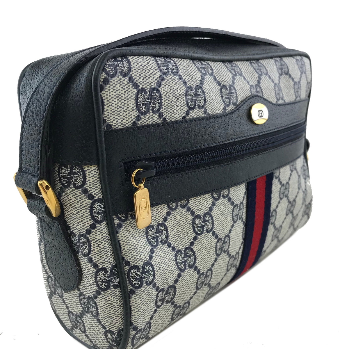 Gucci Monogram Web Camera Crossbody Bag