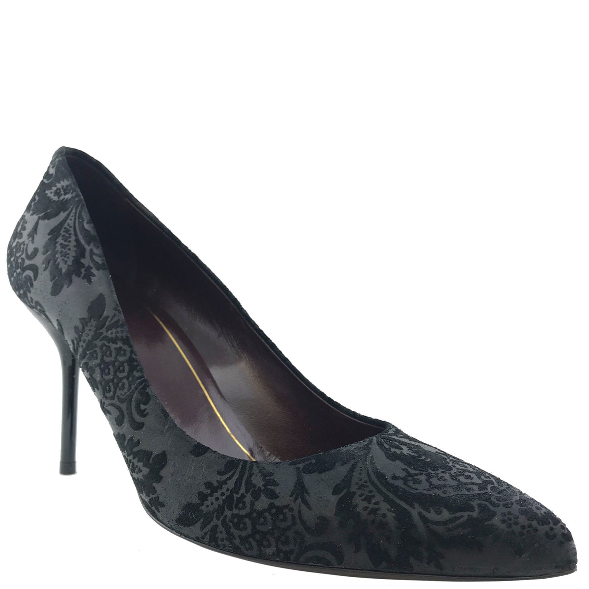 Gucci Noah Embossed Floral Point-Toe Pumps, 8.5