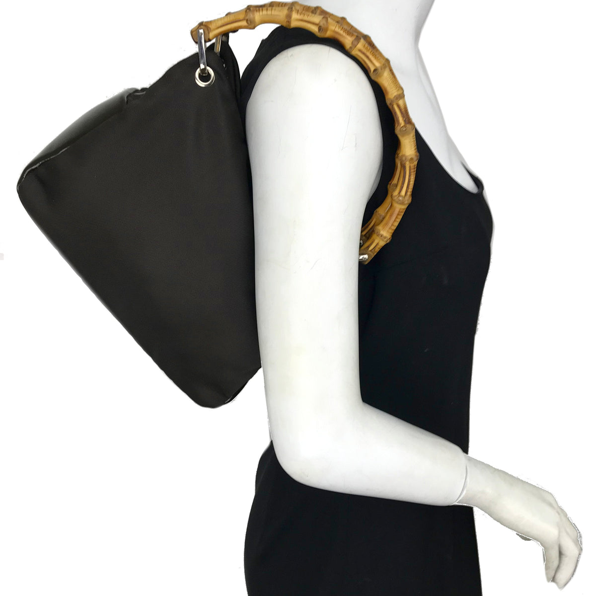 Gucci Nylon Bamboo Handle Bag