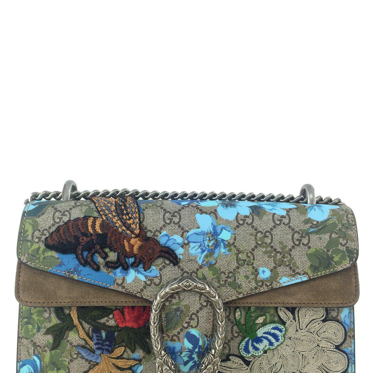Gucci Painted Flowers and Patches GG Supreme Small Dionysus Shoulder Bag