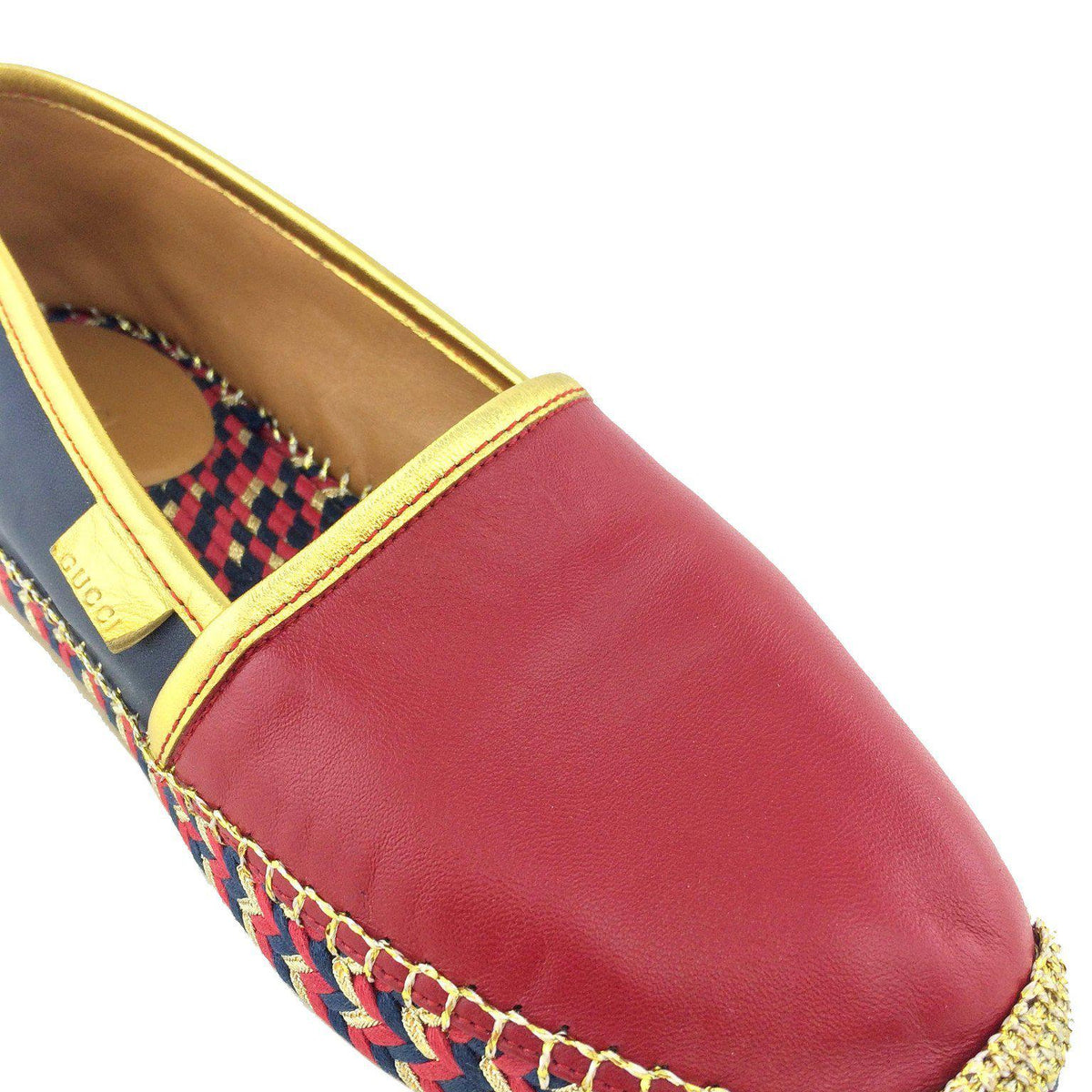 Gucci Pilar Leather Espadrille Flats Size 6.5 NEW