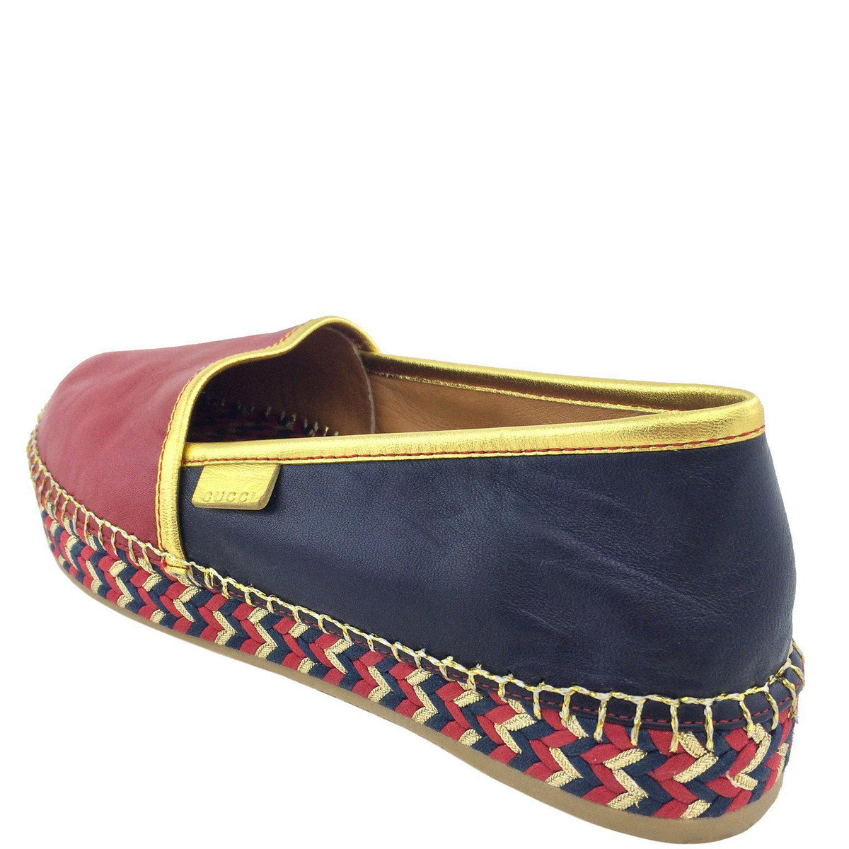 Gucci Pilar Leather Espadrille Flats Size 6.5 NEW