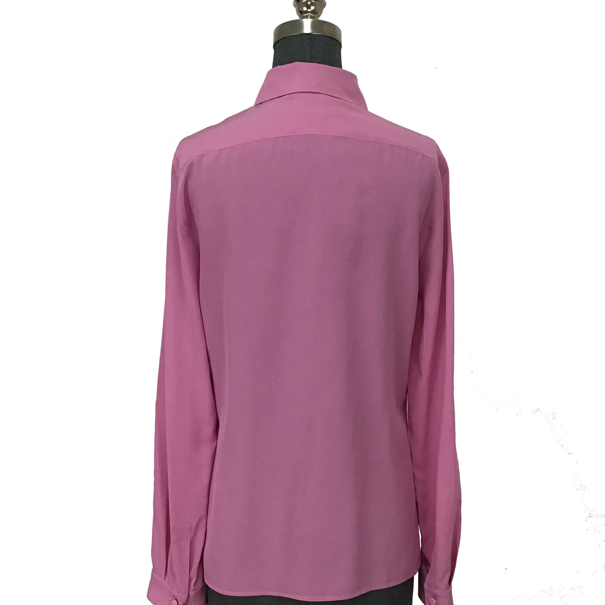 Gucci Pleated-Placket Silk Crepe De Chine Blouse Size M