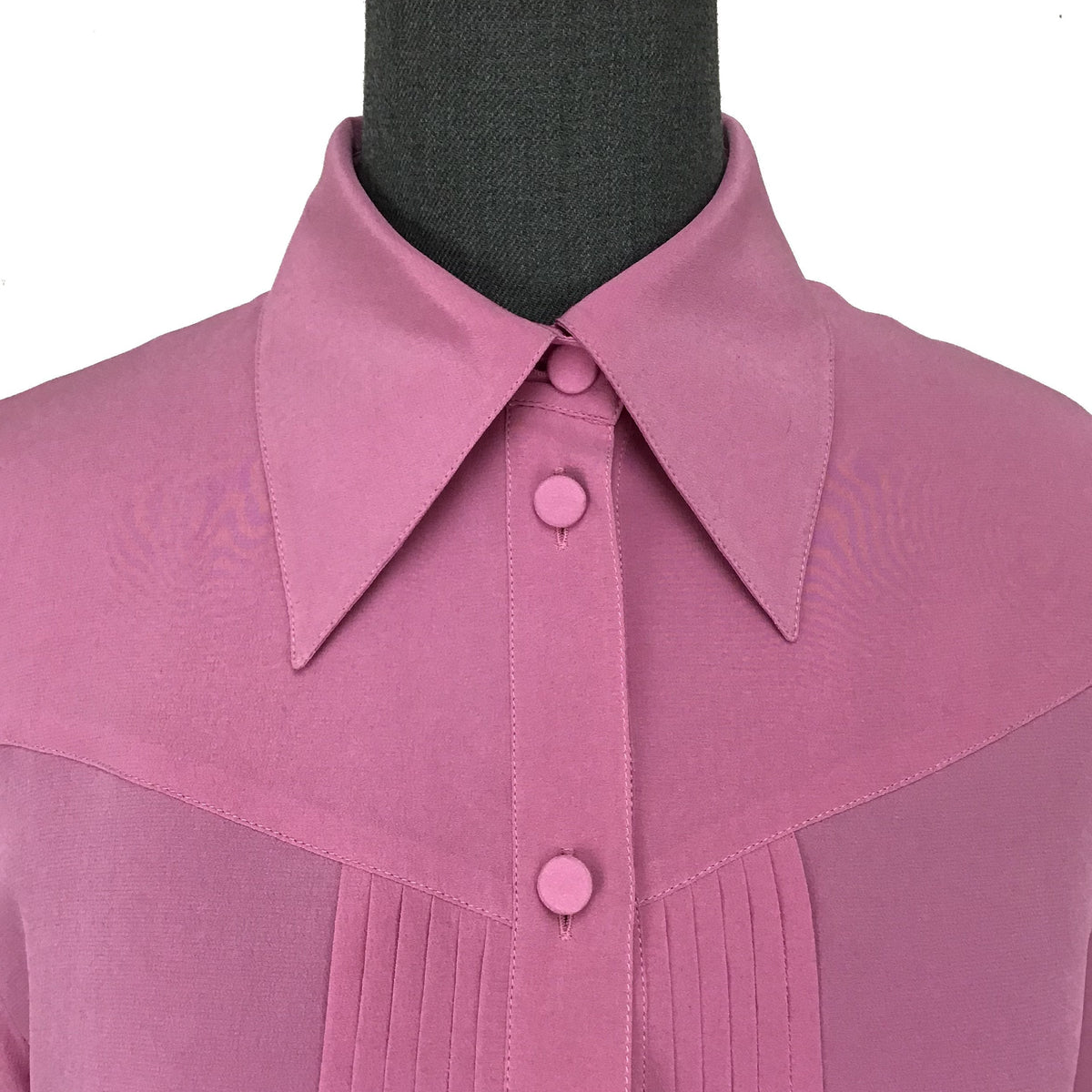 Gucci Pleated-Placket Silk Crepe De Chine Blouse Size M