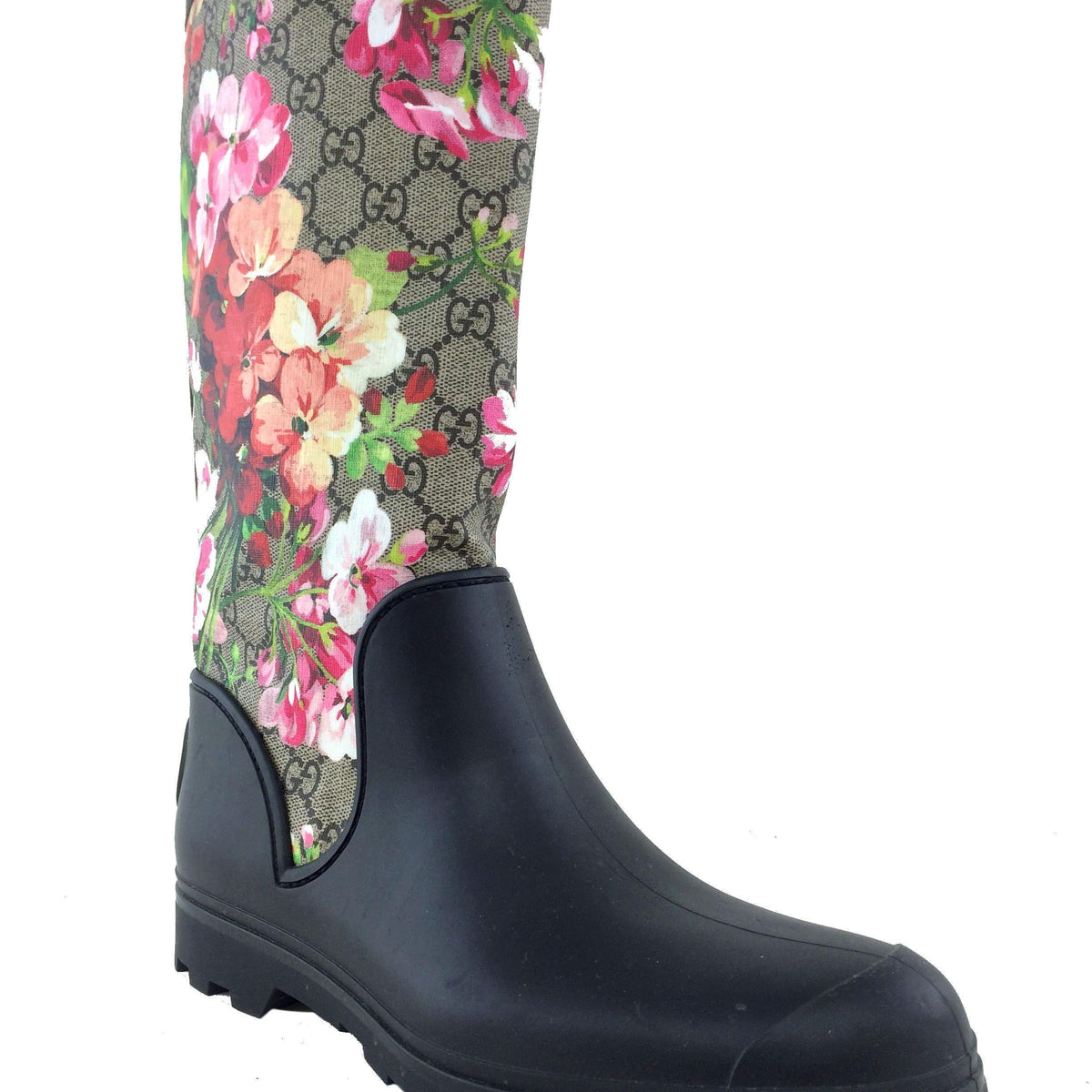 Gucci Prato GG Blooms Rain Boots Size 10