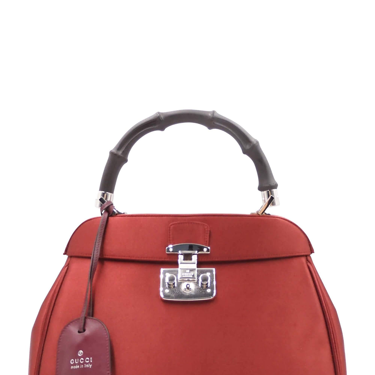 Satin Lady Lock Top Handle Bag