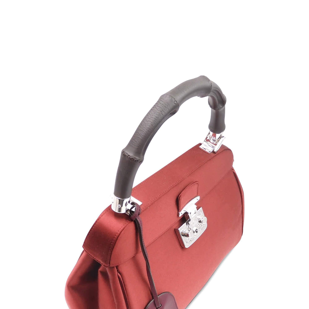 Satin Lady Lock Top Handle Bag